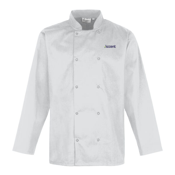Head Chef's Unisex Long Sleeve Stud Front Chef's Jacket Thumbnail